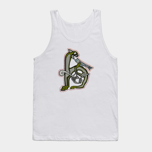 Celtic Cat Letter H Tank Top by Donnahuntriss